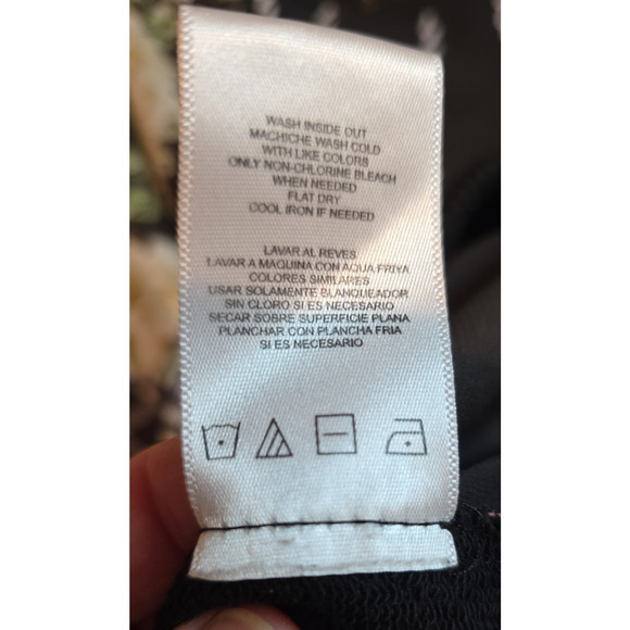 Sam Edelman XS Black Floral Patchwork Plaid Sweatshirt Women’s Sweater Top Cozy - Picture 6 of 8